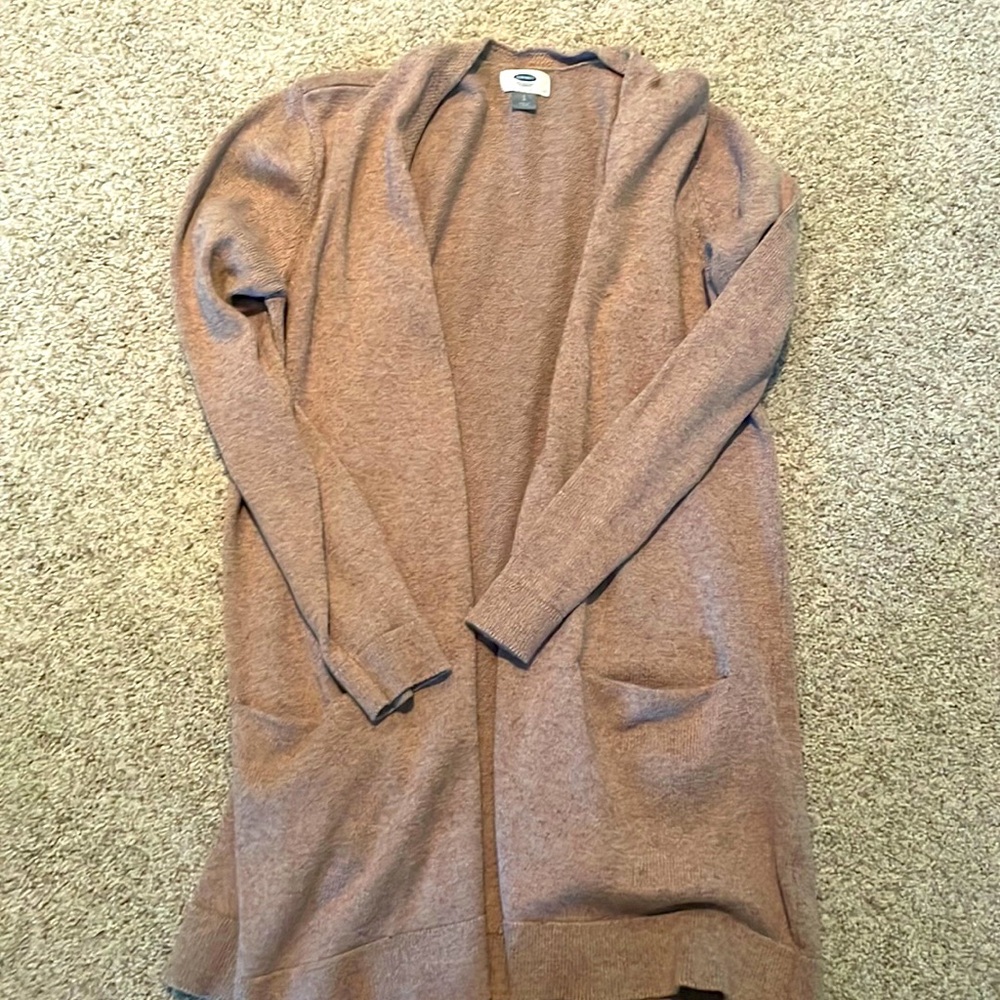 Old Navy Beige Long Cardigan Sweater